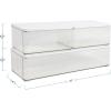 Martha Stewart Grady Clear Plastic Stackable Storage Boxes with White Plastic Lids, Set of 3(Clear/White Engineered Top)