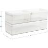 Martha Stewart Grady Clear Plastic Stackable Storage Boxes with White Plastic Lids, Set of 3(Clear/White Plastic Top)