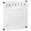 Martha Stewart Grayson Acrylic Dry Erase Wall Calendar with Dry Erase Marker, 14″ Square, Clear with Gold Print(Clear/Black)