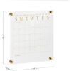 Martha Stewart Grayson Acrylic Dry Erase Wall Calendar with Dry Erase Marker, 14″ Square, Clear with Gold Print(Clear/Black)