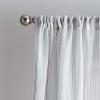 Martha Stewart Hampton Stripe Sheer Rod Pocket Single Curtain Panel, 95″, Grey(Grey)