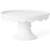 Martha Stewart Highbrook 10-Inch Jadeite Cake Stand with Glass Dome – Vintage-Style Pedestal Dessert Plate for Cakes and Pastries, Decorative Covered Serving Platter(White (10″))
