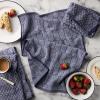 Martha Stewart Honeycomb Chambray Textured Kitchen Towel 4-Pack Set, 100% Cotton with Absorbent Terrycloth, Decorative Kitchen Towels, Mint Green, 16″x28″(Navy Blue)