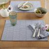 Martha Stewart Honeycomb Modern Farmhouse Reversible Placemat 4-Pack Set, White, 13″x17.5″(Blue)