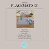 Martha Stewart Honeycomb Modern Farmhouse Reversible Placemat 4-Pack Set, White, 13″x17.5″(Blue)