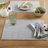 Martha Stewart Honeycomb Modern Farmhouse Reversible Placemat 4-Pack Set, White, 13″x17.5″(Charcoal Grey)