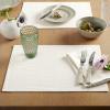 Martha Stewart Honeycomb Modern Farmhouse Reversible Placemat 4-Pack Set, White, 13″x17.5″(Natural)