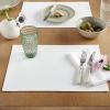 Martha Stewart Honeycomb Modern Farmhouse Reversible Placemat 4-Pack Set, White, 13″x17.5″(White)