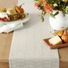 Martha Stewart Honeycomb Modern Farmhouse Reversible Table Runner, White, 15″x72″(Natural)