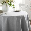 Martha Stewart Honeycomb Modern Farmhouse Tablecloth, Blue, 70″ Round(Charcoal Grey)