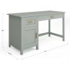 Martha Stewart Hutton Shaker Style Home Office Desk with Storage in White with Polished Brass Hardware(Sage Frame/Polished Brass Hardware)