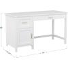 Martha Stewart Hutton Shaker Style Home Office Desk with Storage in White with Polished Brass Hardware(White/Polished Brass)