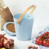 Martha Stewart Indoor Compost Bin | Countertop Composting Bucket for Kitchen | .7 Gallon Capacity | Includes Filter | Plant Based Materials | Light Blue(Light Blue)
