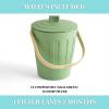 Martha Stewart Indoor Compost Bin | Countertop Composting Bucket for Kitchen | .7 Gallon Capacity | Includes Filter | Plant Based Materials | Light Blue(Sage Green)
