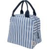 Martha Stewart Insulated Lunch Box for Women, Spacious Lunch Tote, 11″ x 6.5″ x 13.5″, Comfortable Carrying Straps & Storage Pocket, Deep Ultramarine Stripe