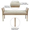 Martha Stewart Isla Entryway Accent Bench for Living Room Bedford Collection, Tufted Seat, Cane Side Frames, Farmhouse Bed End Bench for Bedroom, Indoor Seating, Reclaimed Finish, 48.5″ Wide Natural