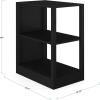 Martha Stewart Kayden Home Office Modular 2-Tier Bookshelf with Open Storage and 2 Shelves in Black(Black)