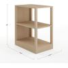 Martha Stewart Kayden Home Office Modular 2-Tier Bookshelf with Open Storage and 2 Shelves in Black(Light Natural)