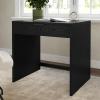 Martha Stewart Kayden Home Office Modular Desk with 2 Drawers in Black with Oil Rubbed Bronze Hardware(Black Frame/Oil Rubbed Bronzed Hardware)