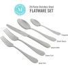 Martha Stewart Kendleton 20 pc Stainless Steel Flatware Set – Mirror Polish(Alness (Hammered Finish))