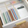 Martha Stewart Kerry Plastic Stackable Office Desk Drawer Organizers, Set of 8, with Gold Trim(Set of 5)
