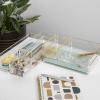 Martha Stewart Kerry Plastic Stackable Office Desk Drawer Organizers, Set of 8, with Gold Trim(Set of 8)