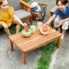 Martha Stewart Kids Outdoor Low Table: Acacia Wood Activity Desk for Play & Learning, Kids Picnic Table for Garden, Backyard, Porch, Patio & Outdoor Classroom Furniture | Measures 28″ x 17″ x 10″