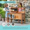 Martha Stewart Kids Outdoor Potting Bench: Acacia Wood Kids Gardening Set with Pots, Garden Tools, Soil Bin and Open Shelves | Wide Extendable Workspace | Wooden Backyard Playset for Outdoor Activity