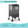 Martha Stewart Kitchen Helper ® Toddler Tower – Charcoal: Kids Folding Wood Kitchen Platform, Adjustable Height Step Stool for Toddlers | Little Kids Learning Furniture(Charcoal)