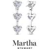Martha Stewart Lab Grown Diamond Earrings, Heart Shape Drop Style, 14K Gold, Fine Jewelry for Women(white-gold)