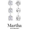 Martha Stewart Lab Grown Diamond Earrings, Round Shape Drop Style, 14K Gold, Fine Jewelry for Women(white-gold)