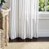 Martha Stewart Laguna Stripe Semi-Sheer Tie Tab Window Curtain Panel Pair, 95, Grey(Grey)