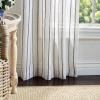 Martha Stewart Laguna Stripe Semi-Sheer Tie Tab Window Curtain Panel Pair, 95, Grey(Navy)