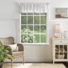 Martha Stewart Laguna Stripe Semi-Sheer Tie Tab Window Curtain Valance and Tiers Set, Grey(Mocha)