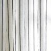 Martha Stewart Laguna Stripe Semi-Sheer Tie Tab Window Curtain Valance and Tiers Set, Grey(Navy Stripes)