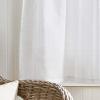 Martha Stewart Laguna Stripe Semi-Sheer Tie Tab Window Curtain Valance and Tiers Set, Grey(White)