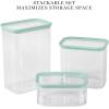Martha Stewart Langstaff 6 Piece 92 oz, 60 oz, 26 oz Stackable Rectangular Container Set w/Martha Blue Lid(Rectangular (92oz  60oz  26oz))