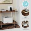 Martha Stewart Liam 2-Tier Mobile Office Storage and Printer Cart in Gray with Brushed Nickel Frame(Walnut/Polished Brass Frame)