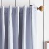 Martha Stewart Lido Linen Blackout Foam Lined Rod Pocket/Back Tab Window Curtain Panel Pair, 95″, White(Grey)