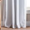Martha Stewart Lido Linen Blackout Foam Lined Rod Pocket/Back Tab Window Curtain Panel Pair, 95″, White(White)
