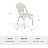 Martha Stewart Lily Pond Indoor-Outdoor Stackable Aluminum Bistro Chair with Gray Woodgrain Frame Finish and White/Gray Woven Rattan Backrest and Seat(Gray & White/Gray Frame)