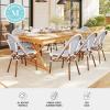 Martha Stewart Lily Pond Indoor-Outdoor Stackable Aluminum Bistro Chair with Gray Woodgrain Frame Finish and White/Gray Woven Rattan Backrest and Seat(Navy & White/Natural Frame)