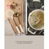 Martha Stewart Lockton 2-Piece Stainless Steel & Nylon Kitchen Skimmer and Ladle Set – Linen w/Gold