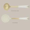 Martha Stewart Lockton 2-Piece Stainless Steel & Nylon Kitchen Skimmer and Ladle Set – Linen w/Gold