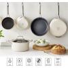 Martha Stewart Lockton Premium Nonstick 10 Piece Enamel Heavy Gauge Aluminum Pots and Pans Cookware Set – Linen White(Linen)