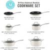 Martha Stewart Lockton Premium Nonstick 10 Piece Enamel Heavy Gauge Aluminum Pots and Pans Cookware Set – Linen White(Linen)
