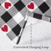 Martha Stewart Love Check Gingham Hearts Decorative Kitchen Towels 3-Pack Set, 100% Cotton, Absorbent, Valentine’s Day Décor, Black/White/Red, 16”x28”