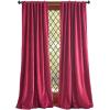 Martha Stewart Lucca Velvet Blackout Back Tab Window Curtain Panel Pair, 95″, Linen Beige(Pomegranate)