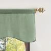 Martha Stewart Lucca Velvet Lined Scallop Window Curtain 50″ W x 18″ L, Valance, Loden Green(Green)