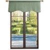 Martha Stewart Lucca Velvet Lined Scallop Window Curtain 50″ W x 18″ L, Valance, Loden Green(Green)